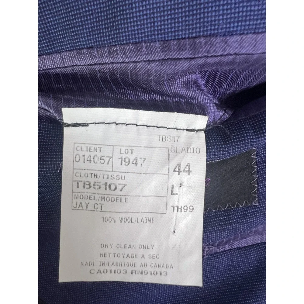 Ted Baker Blazer Mens 44 Large Blue Wool Endurance Jay CT Made Canada Sport Coat